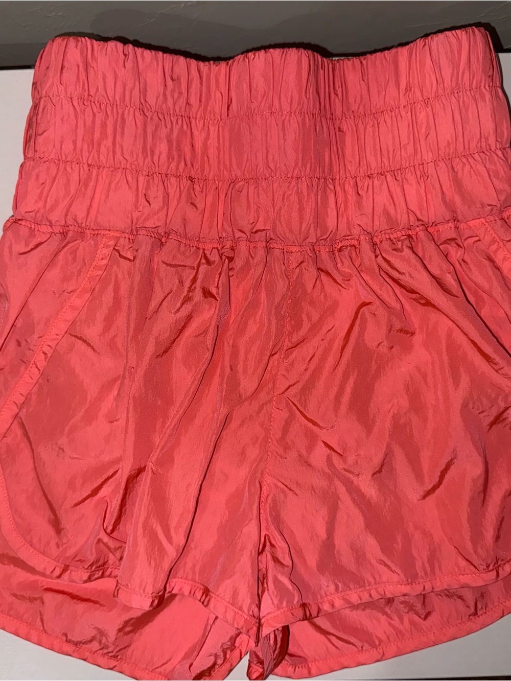 Free People Coral High-Waist Athletic Shorts